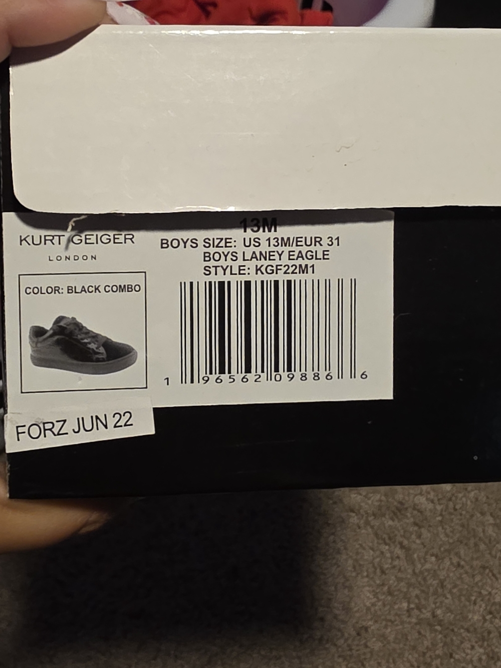 Kurt Geiger Black Combo Boys' Laney Eagle Sneakers